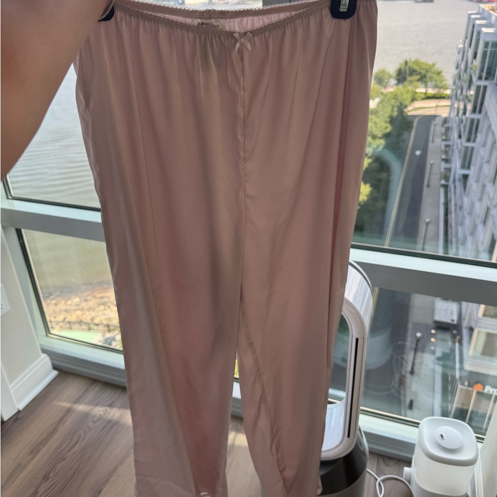 H&M Light Pink Satin Lounge Pants